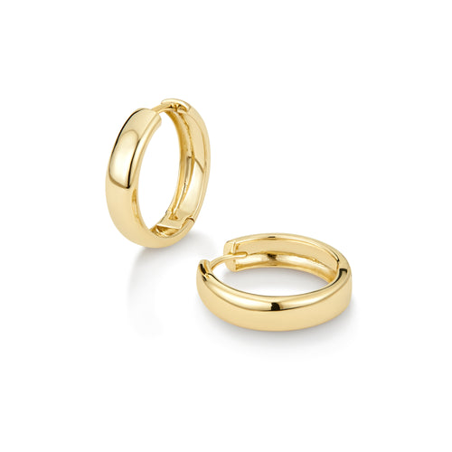9ct yellow gold huggie earrings 15mm