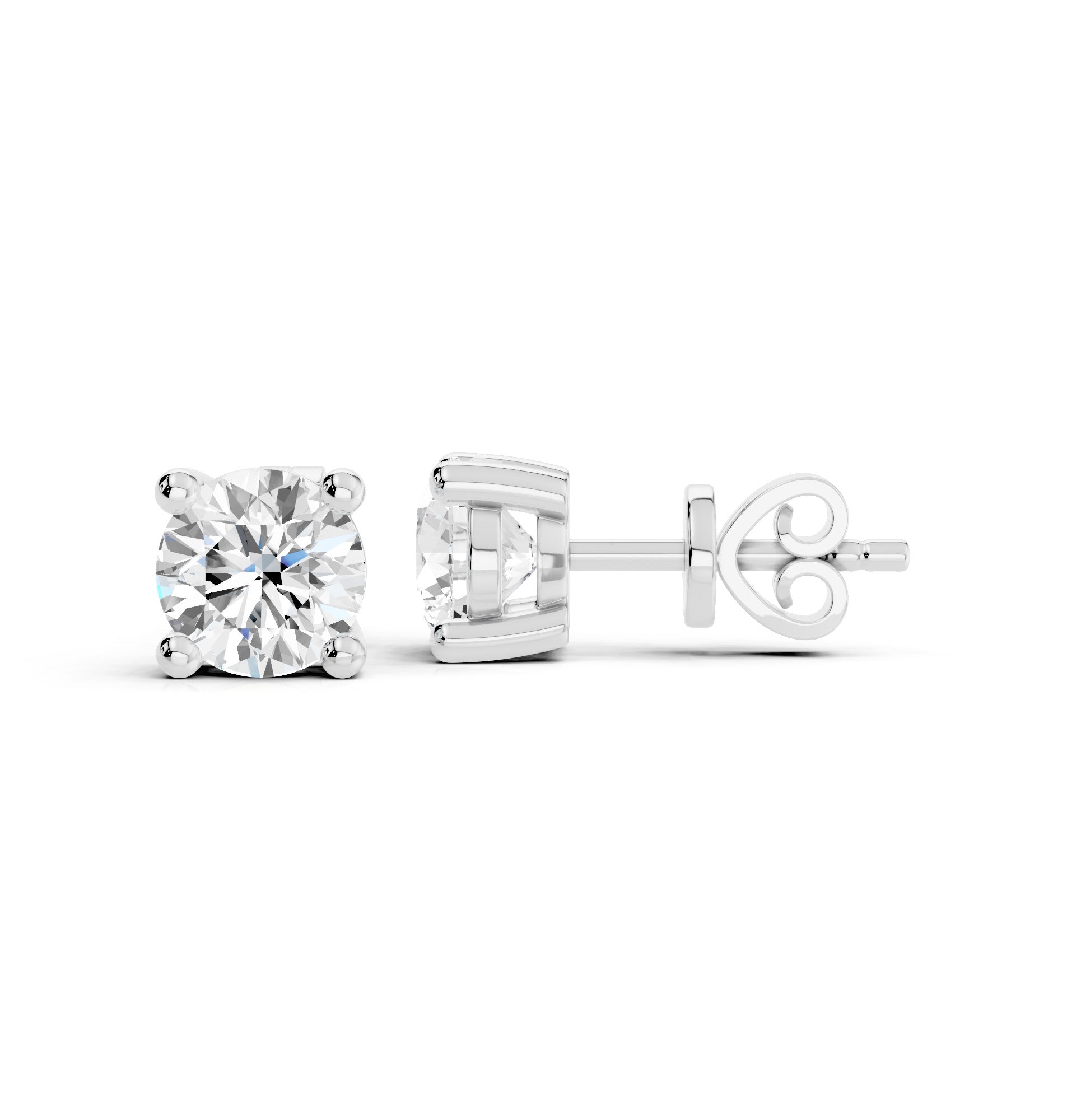 Lab grown diamond stud earrings in 9ct white gold