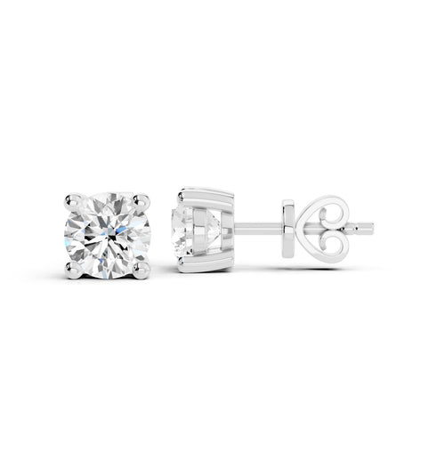 Lab grown diamond stud earrings in 9ct white gold