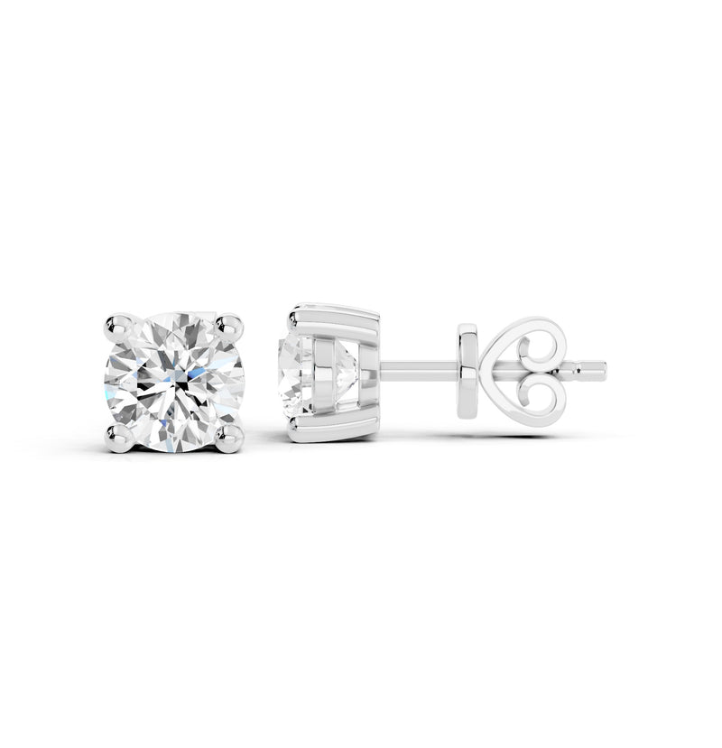 Lab grown diamond stud earrings in 9ct white gold