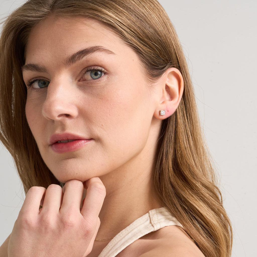 Lab grown diamond stud earrings in 9ct white gold